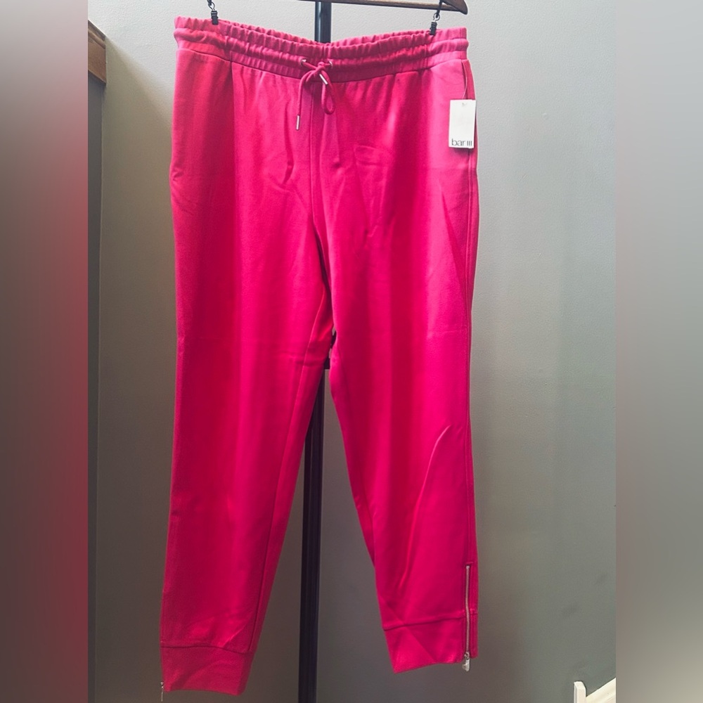 NWT Bar III Pink punch XL dressy jogger pant